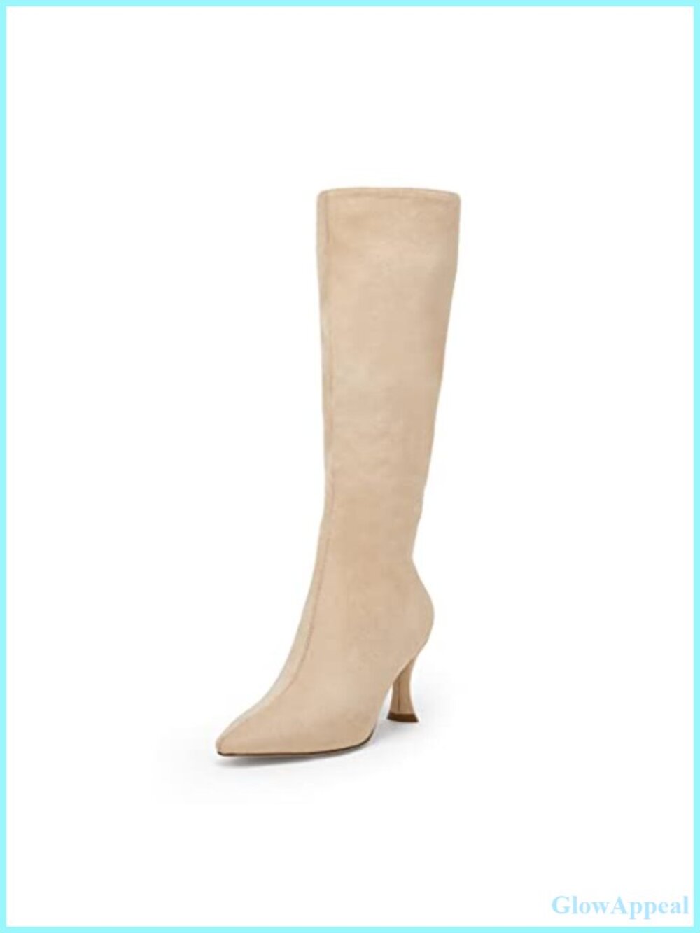 Womens Knee High Boots Pointed Toe Kitten Heel Vegan Suede Comfort Winter Boot